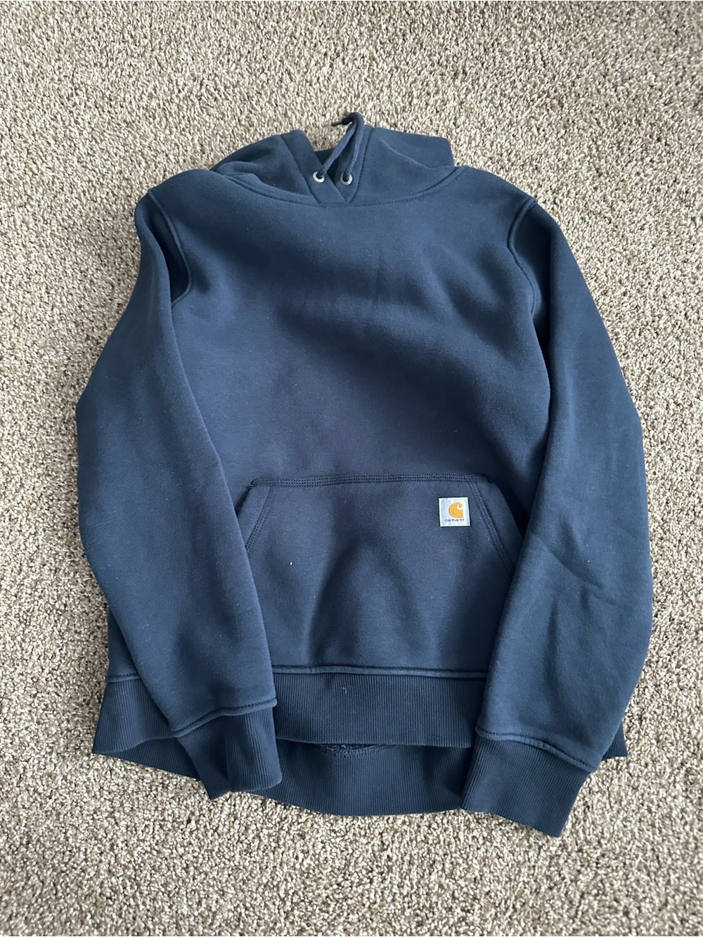 Carhartt Dark Navy Pullover Hoodie with Logo Patch